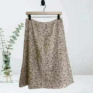 Vintage 2000s Cottagecore Floral Skirt Size 8 Soft Girl Romantic Ivory